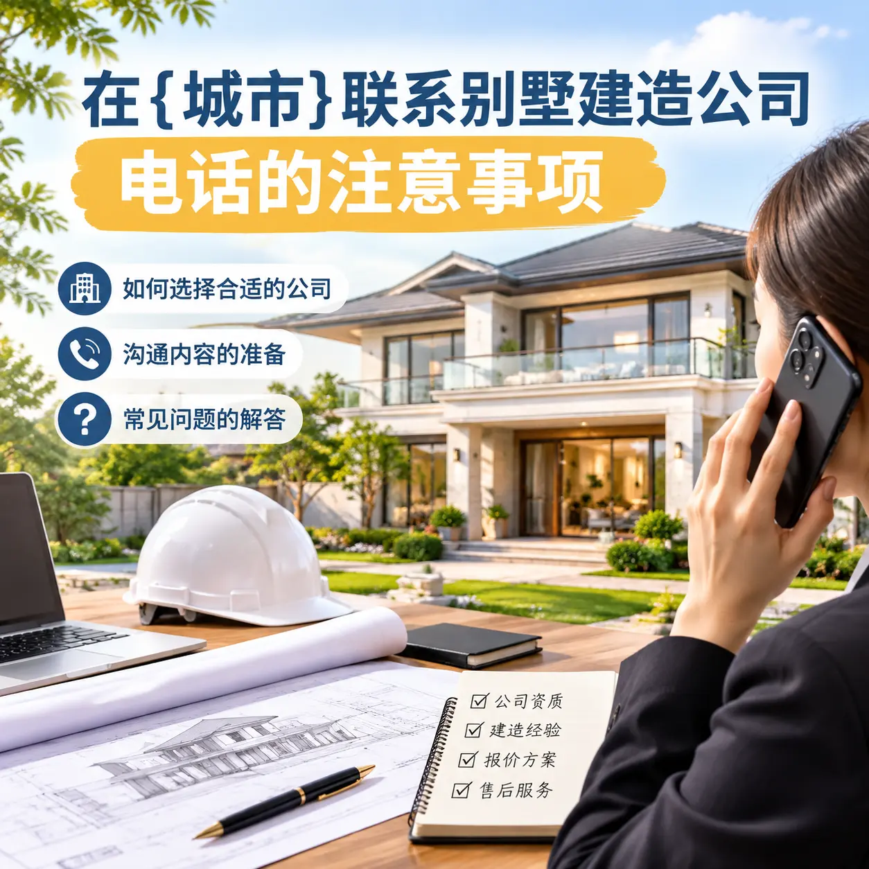 在关岭联系别墅建造公司电话的注意事项